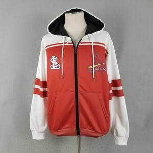 St. Louis Cardinals Jacket Mens Medium Red White MLB Baseball Hoodie Dyhkmily